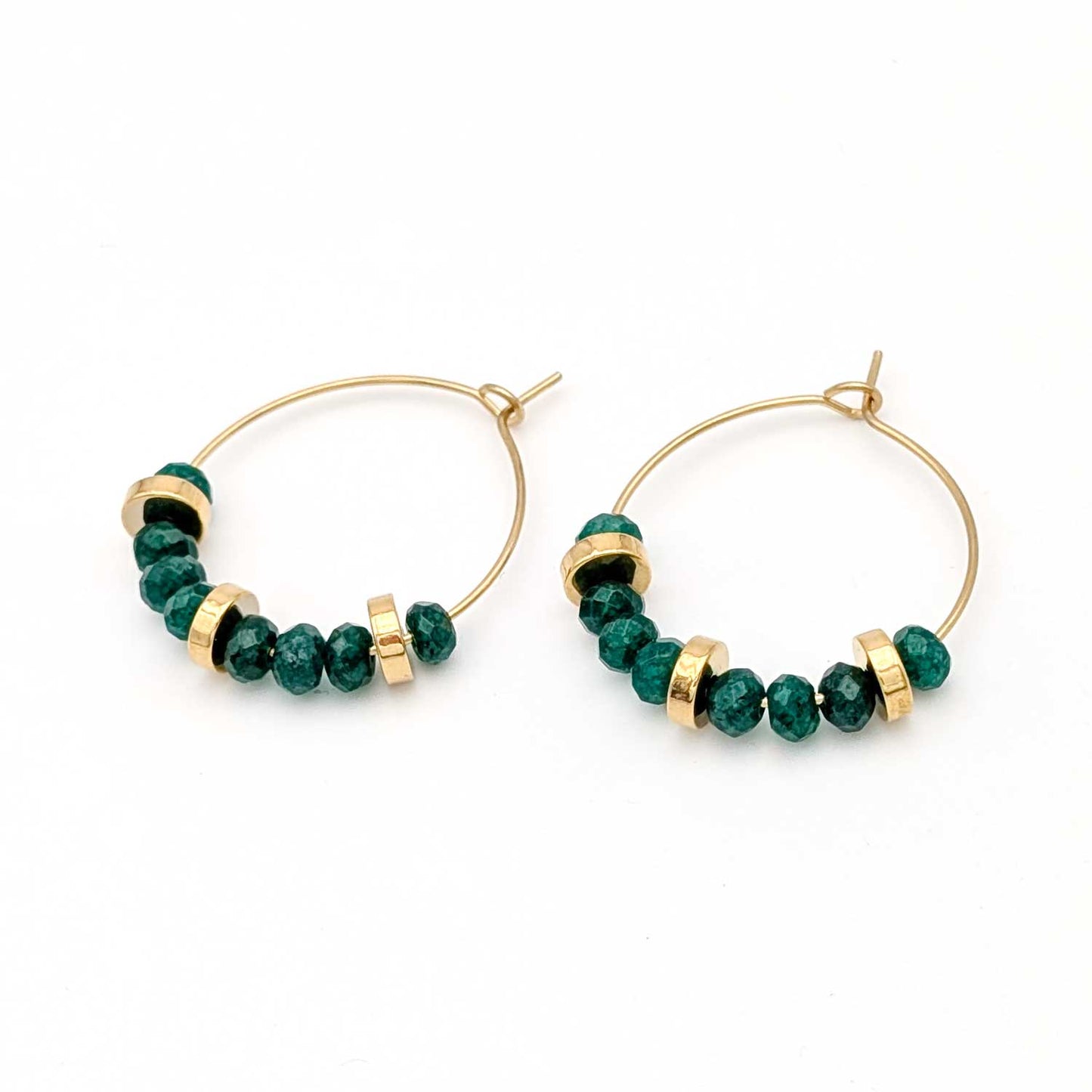 Créoles Louise - jade teintée verte