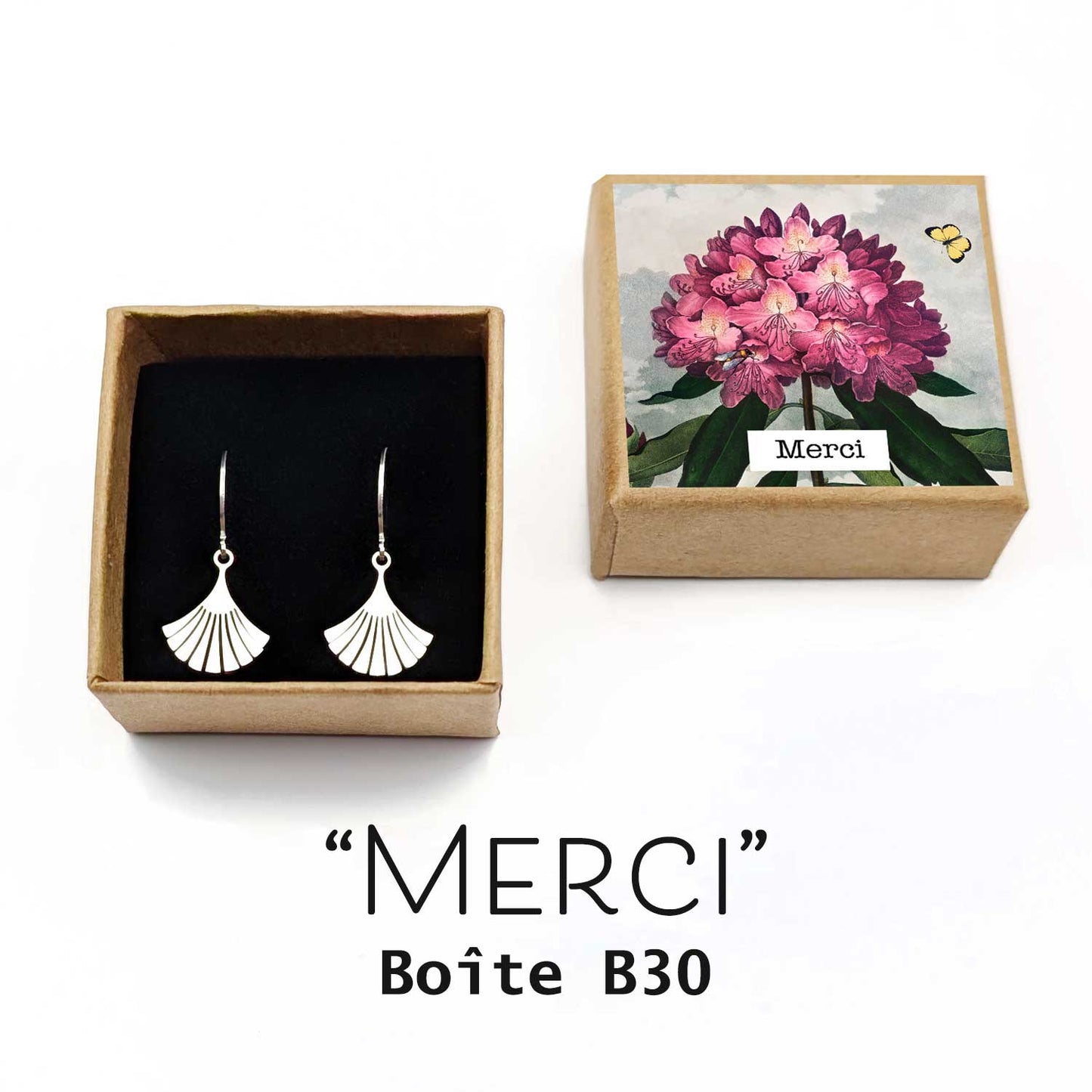 Dormeuses Ginkgo argenté