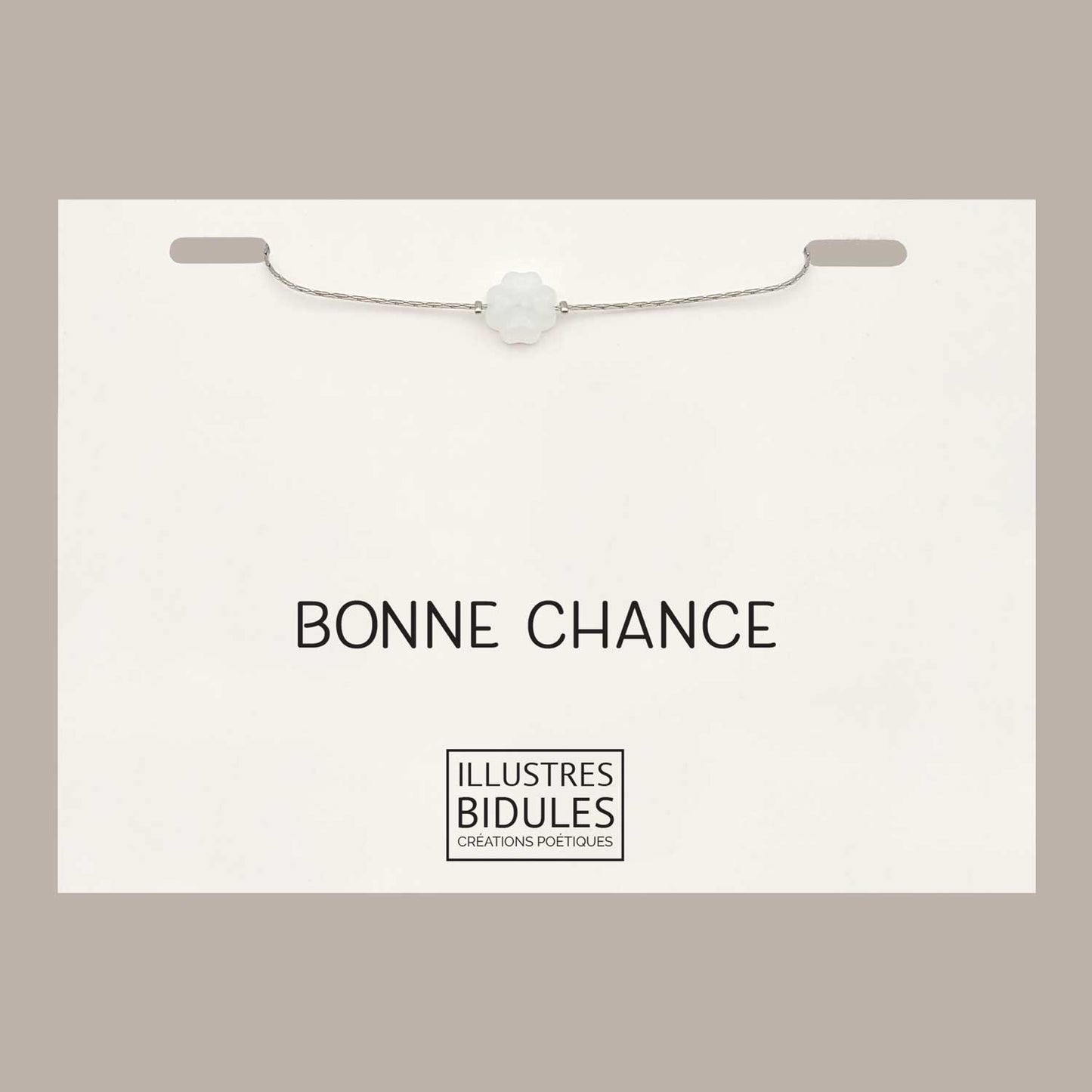 Bracelet Isadora trèfle vert  ou blanc - argenté