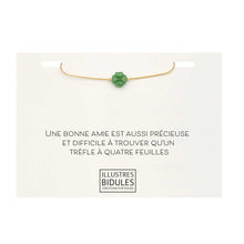 Charger l&#39;image dans la galerie, Bracelet Isadora trèfle vert  ou blanc - Doré
