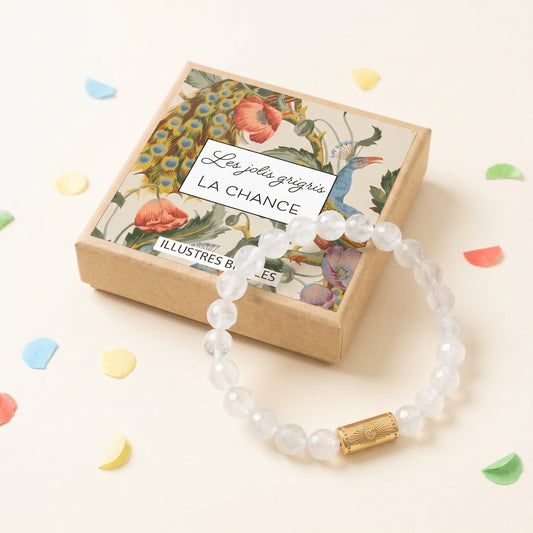 Bracelet porte-bonheur en cristal de quartz doré – Boîte La Chance