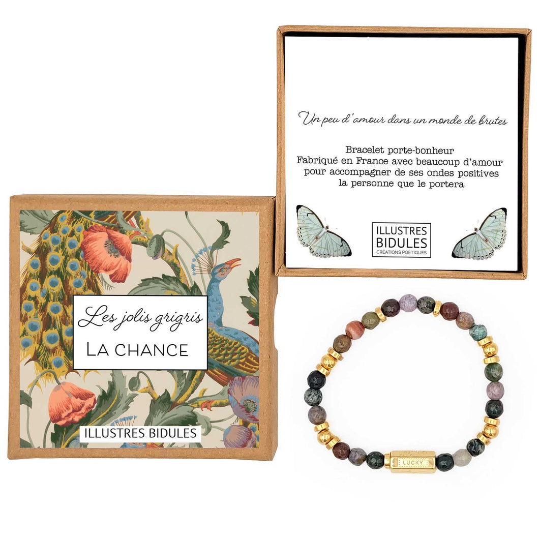Illustres Bidules bracelet porte-bonheur pierre naturelle lithotherapie agate indienne cadeau amité chance voyage amitié