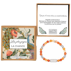 bracelet cornaline orange porte bonheur Illustres Bidules