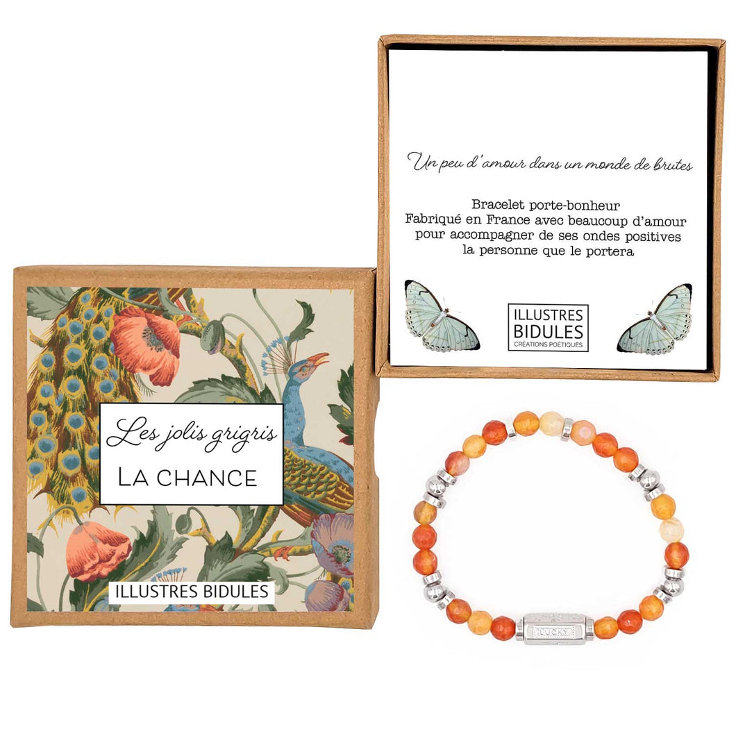 Illustres Bidules bracelet cornaline orange porte bonheur