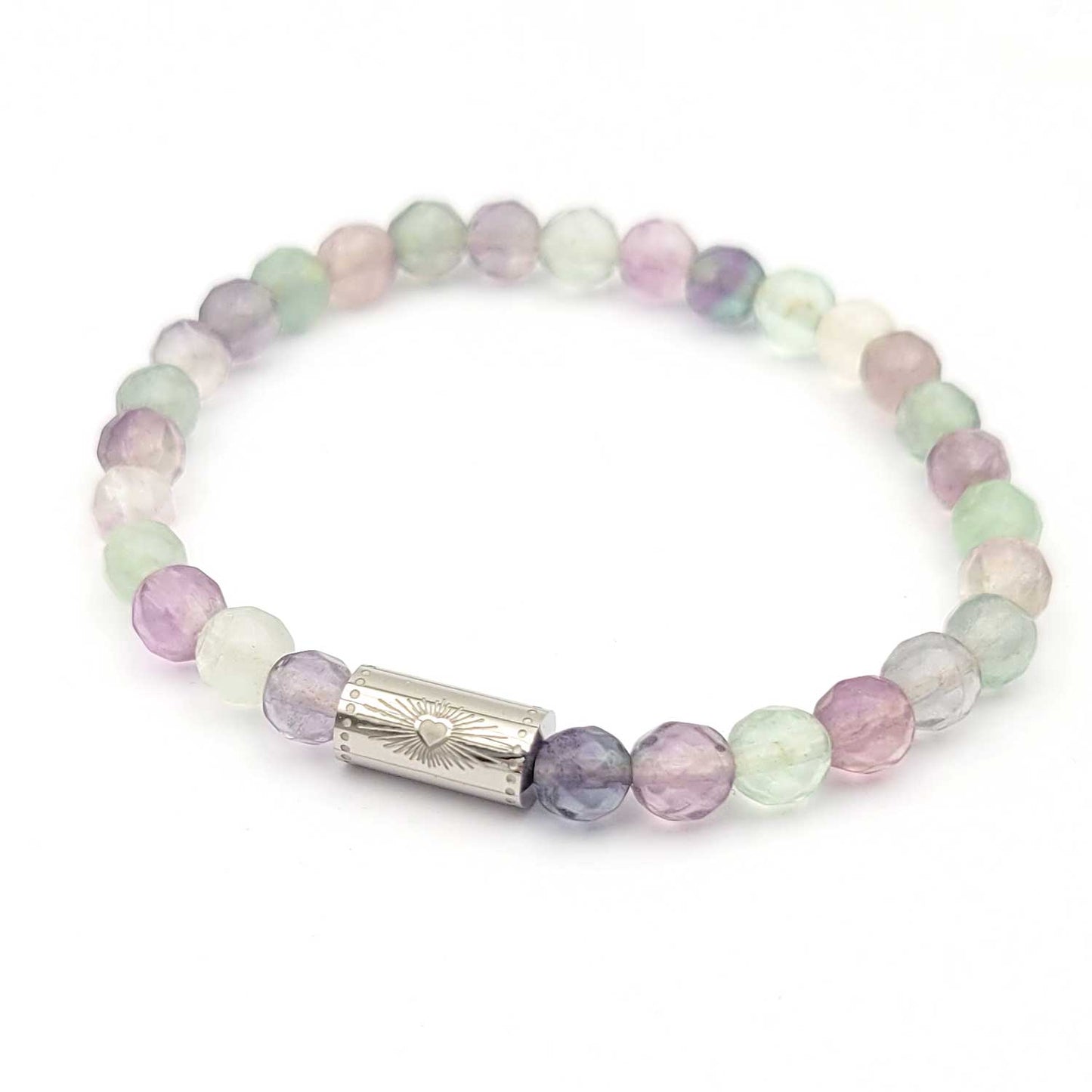 Bracelet Grigri fluorite - argenté - les vrais amis sont comme les étoiles