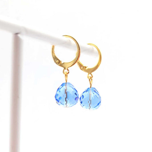 Dormeuses Candy bleu ciel - doré