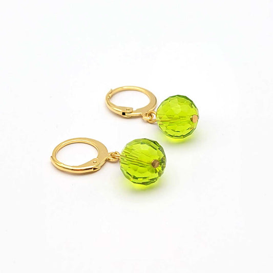 Dormeuses Candy doré vert - Merci maîtresse