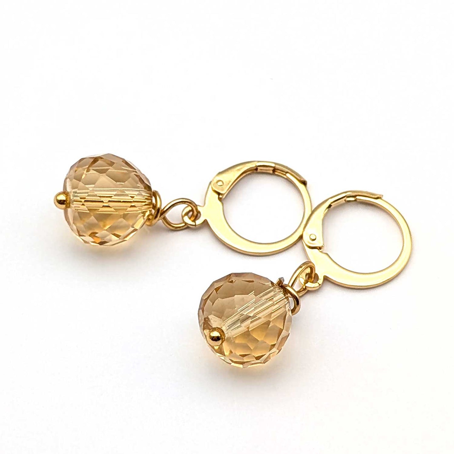 dormeuses verre à facette brun