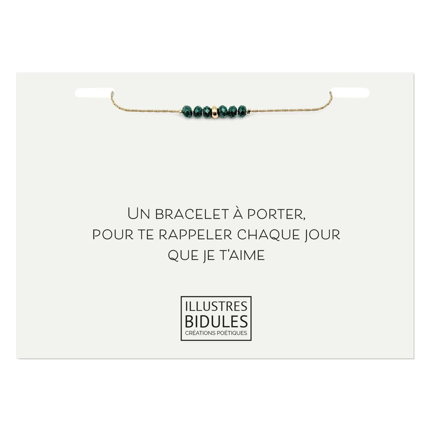 Bracelet amour quotidien en perles vertes - Cadeau pour rappeler ton amour chaque jour