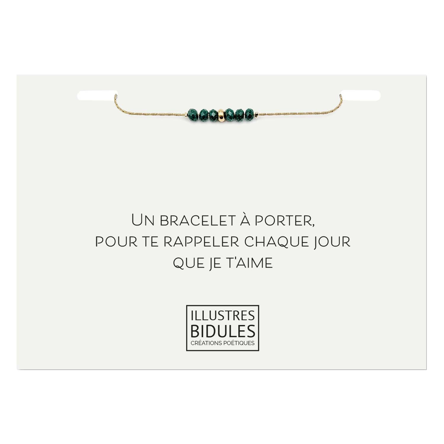 Bracelet amour quotidien en perles vertes - Cadeau pour rappeler ton amour chaque jour