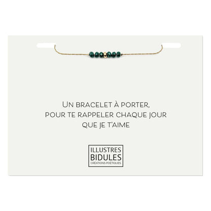 Bracelet amour quotidien en perles vertes - Cadeau pour rappeler ton amour chaque jour