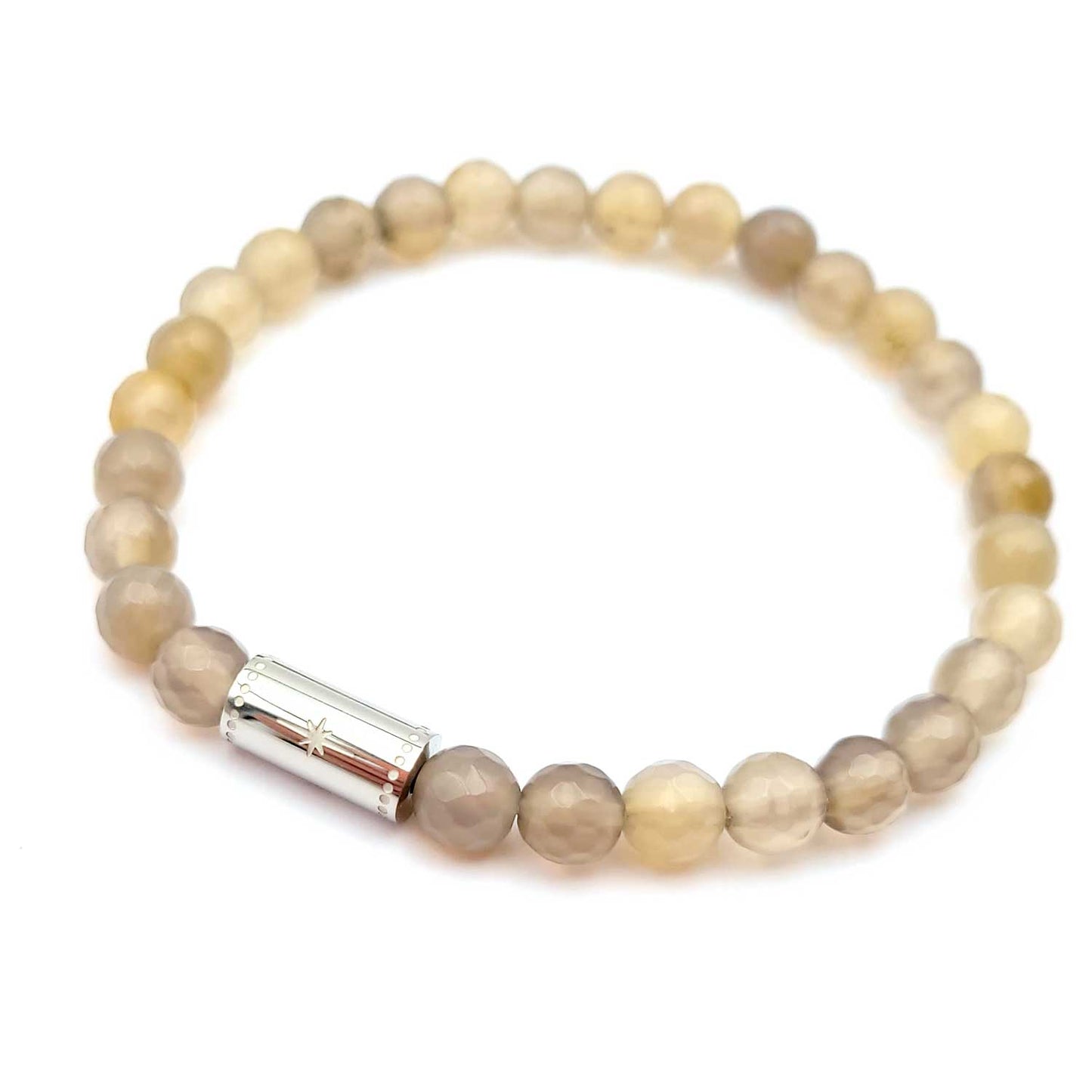Bracelet agate grise argenté  – L'amour