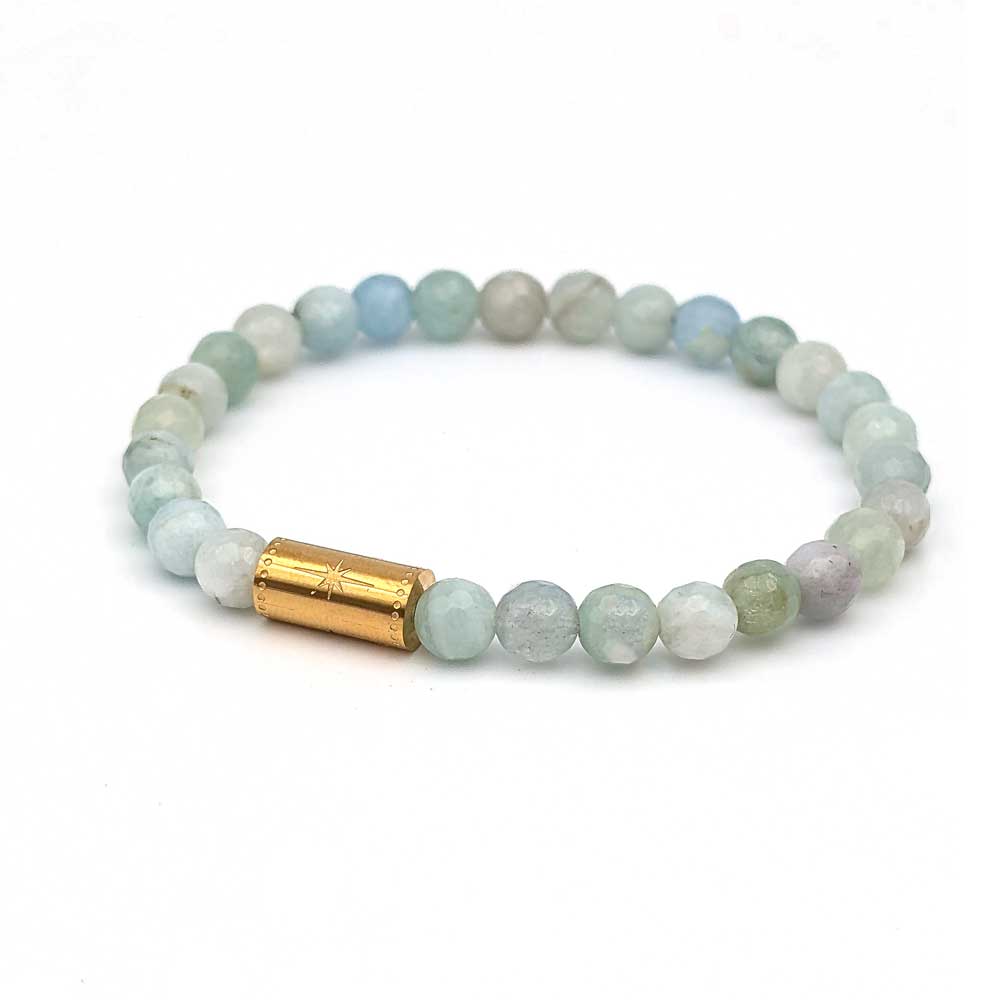 Bracelet Grigri aigue marine - Bonne fête maman