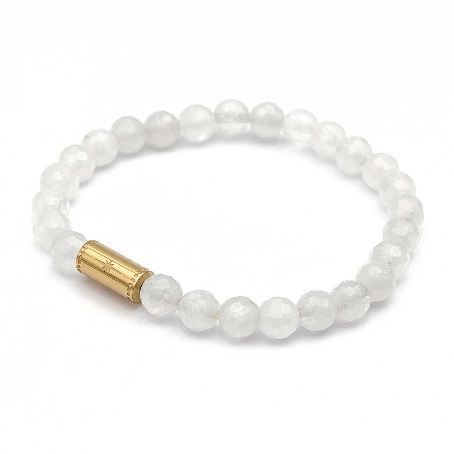 bracelet cristal de quartz avec étoile dorée en acier inoxydable porte bonheur grigri