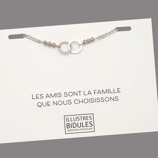 Bracelet cadeau soeur de coeur BFF citation amitié message meilleure amie 30 ans 40 ans départ