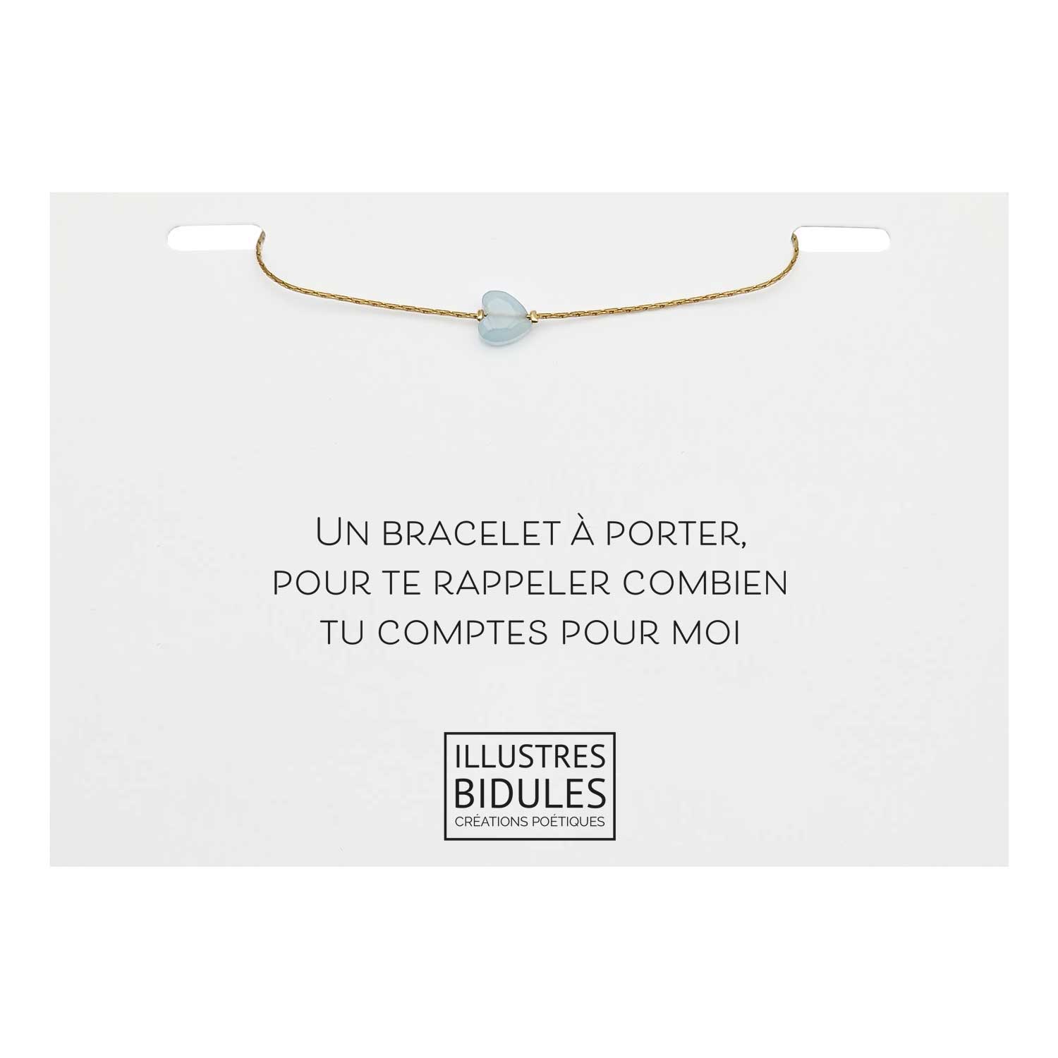 bracelet pierre naturelle avec message tu es importante pour moi, tu comptes pour moi