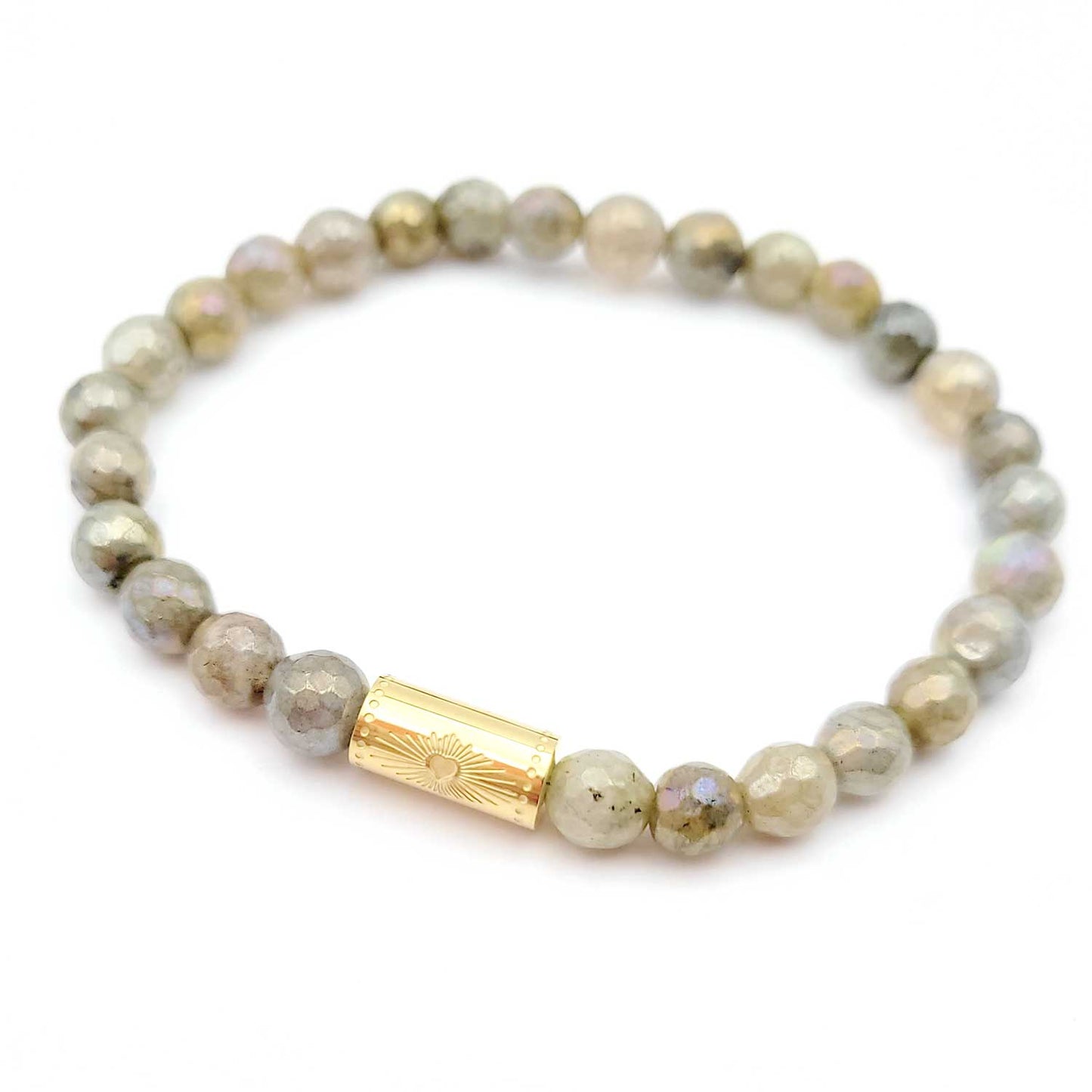 Bracelet Grigri Labradorite - dorée