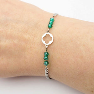 Bracelet Inox trèfle vert - Une bonne amie est aussi précieuse et difficile à trouver qu'un trèfle à 4 feuilles Illustres Bidules