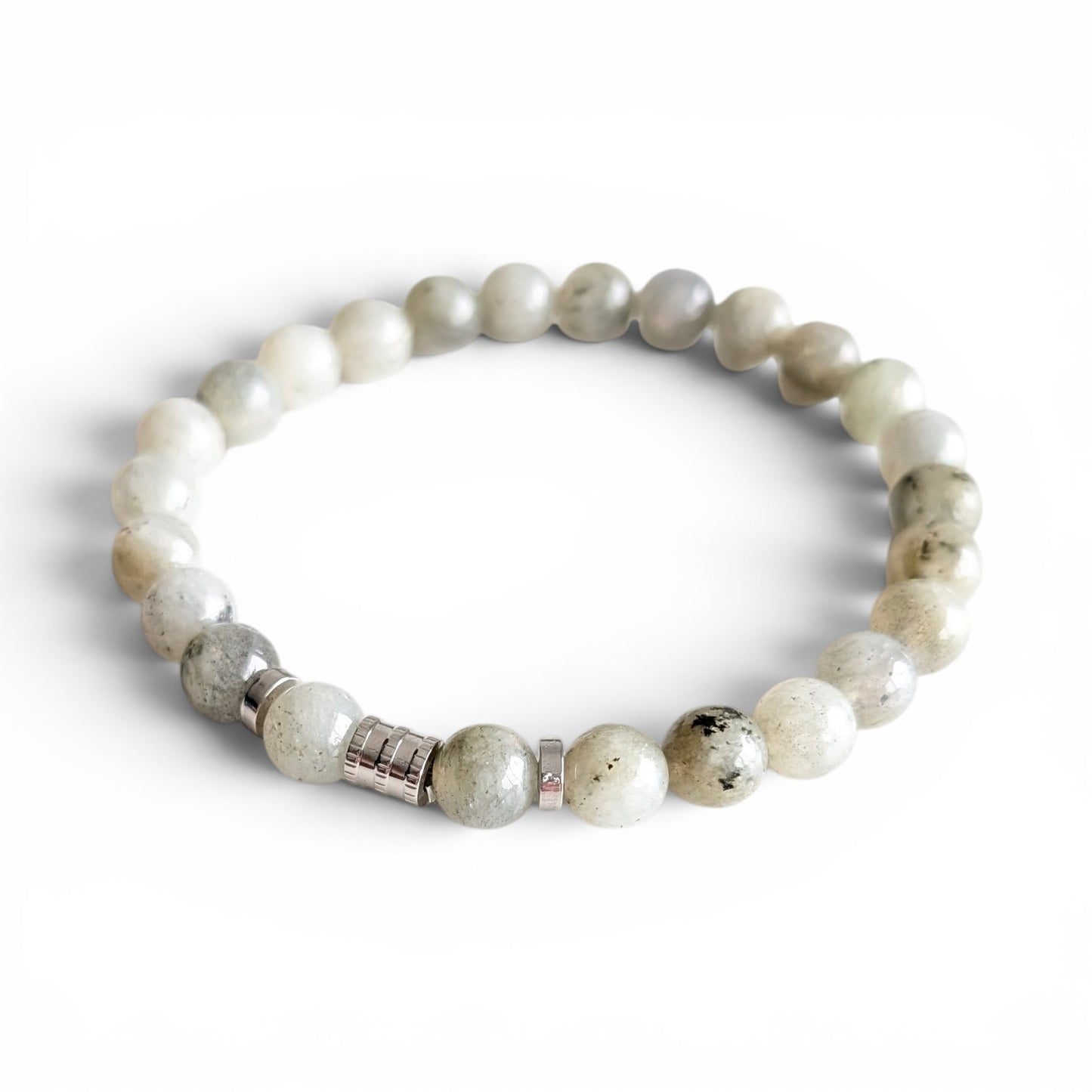 Bracelet homme Ernest 8mm Labradorite gris clair