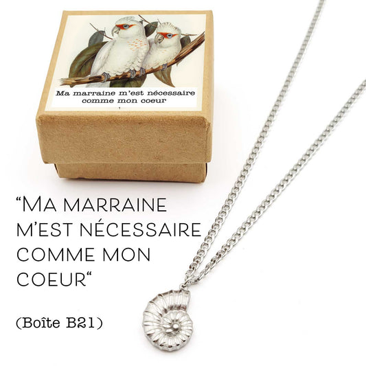 cadeau marraine demande de marraine bijou collier chic élégant coquillage symbole mer