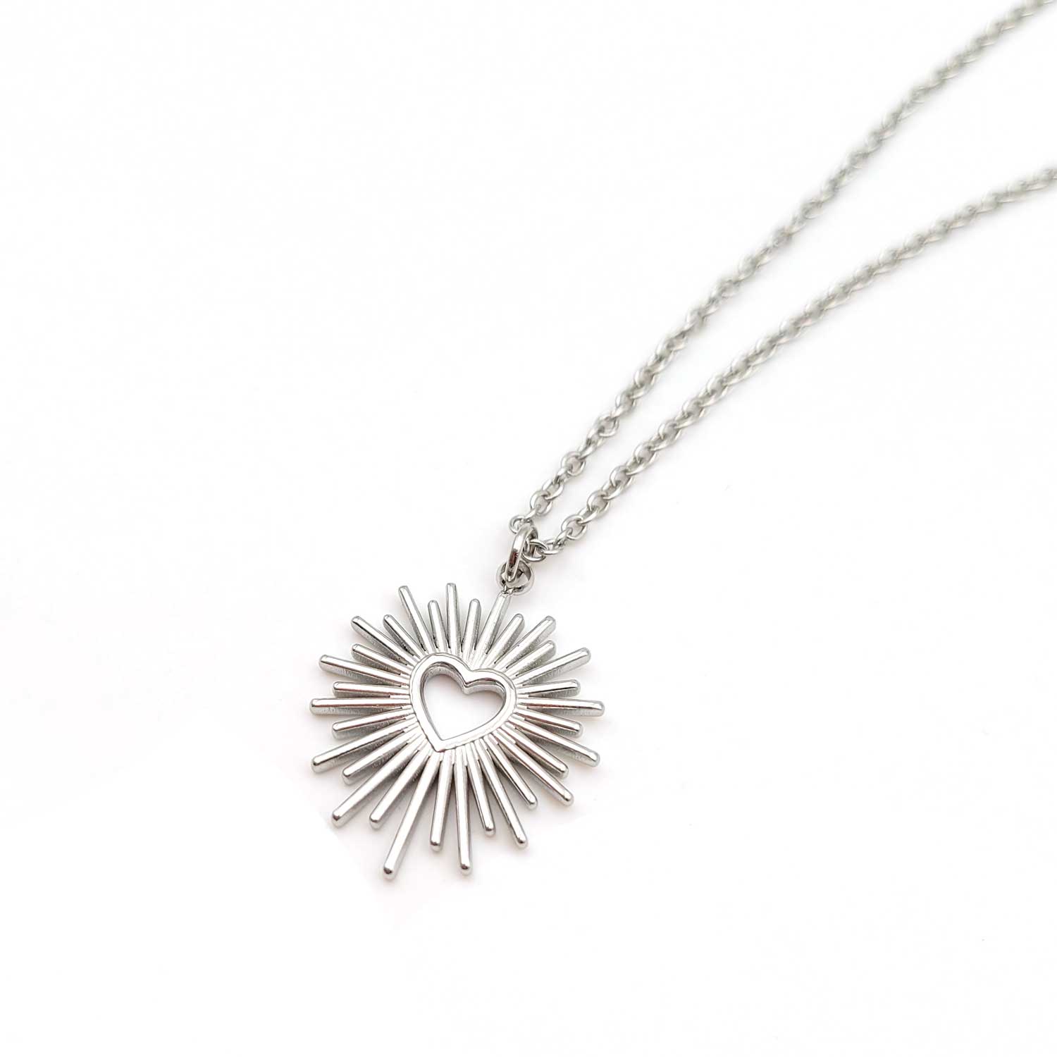 collier ex voto coeur sacré acier inoxydable 