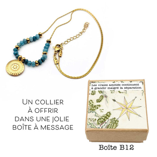 Collier Louise Bleu - Les vrais amitiés continuent à grandir