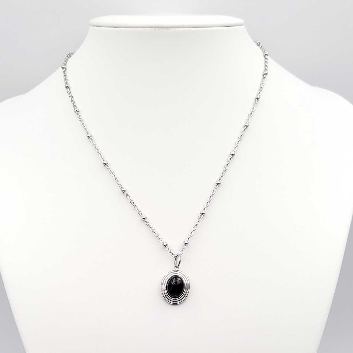 Collier Lucille - acier inoxydable avec onyx
