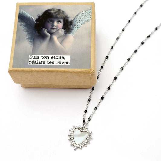 collier porte bonheur collier ex voto collier coeur ardent idée cadeau chance départ à la retraite nouveau projet déménagement courage