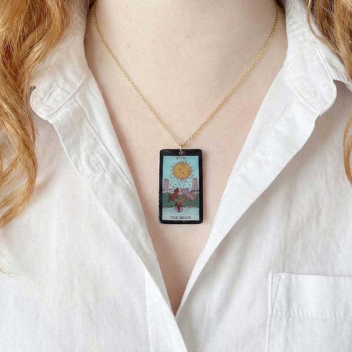 Collier tarot - The Moon - La Lune - fait main