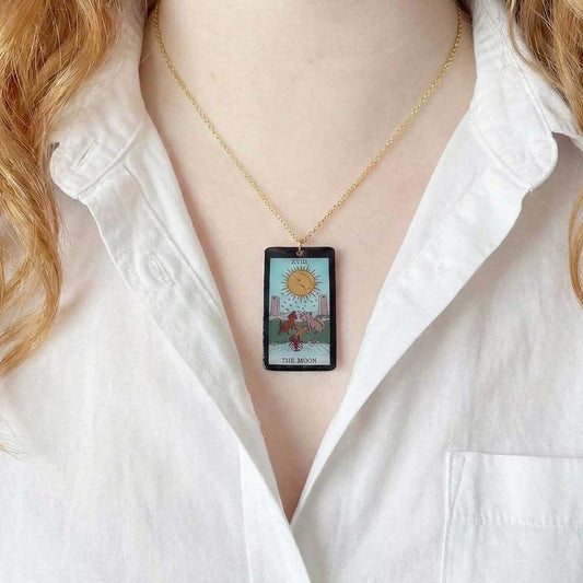 Collier pendentif tarot - The Moon - La Lune