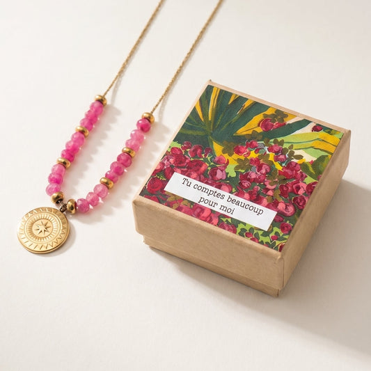 Collier Louise Pink - Tu comptes beaucoup pour moi