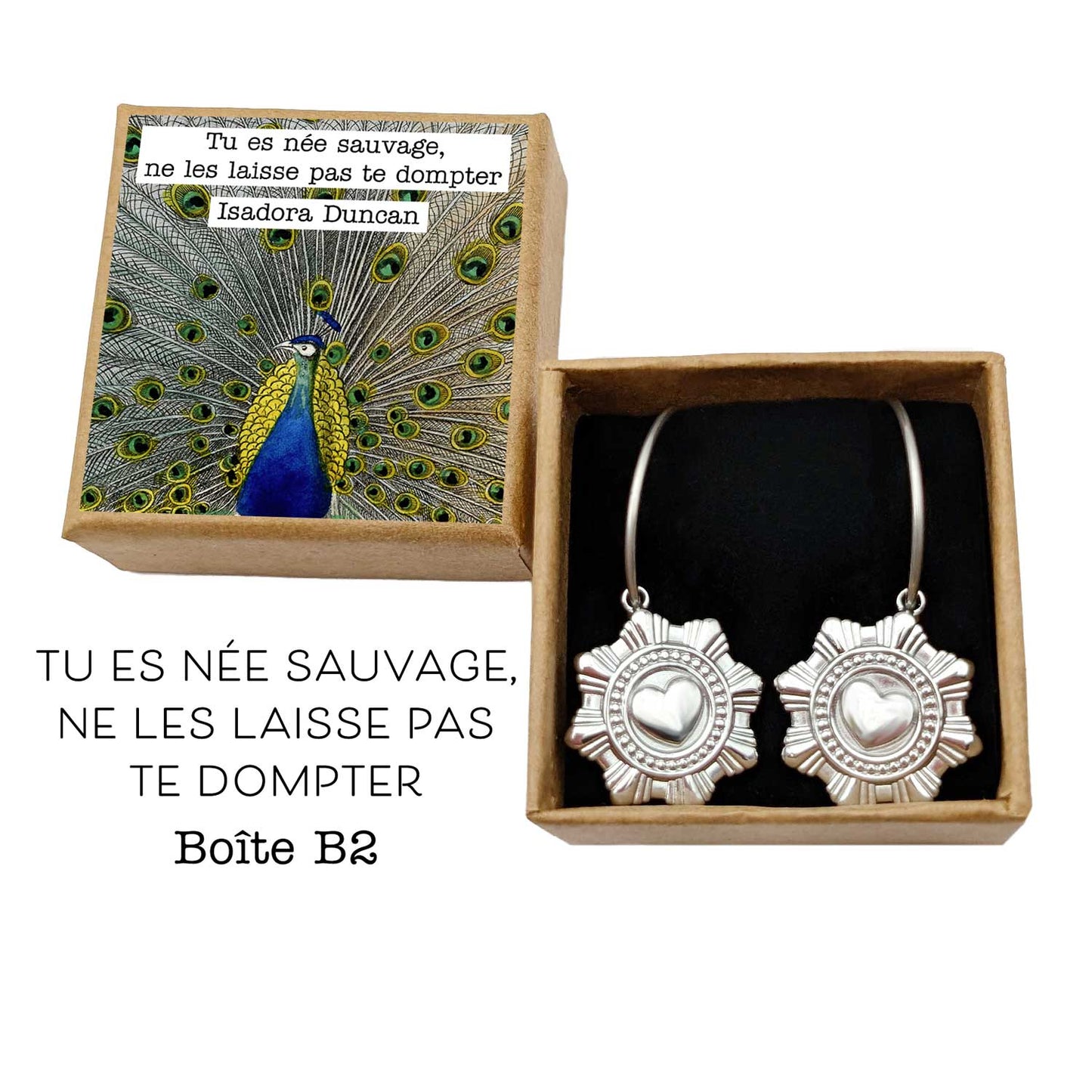 Boucles d'oreilles Big Heart argenté