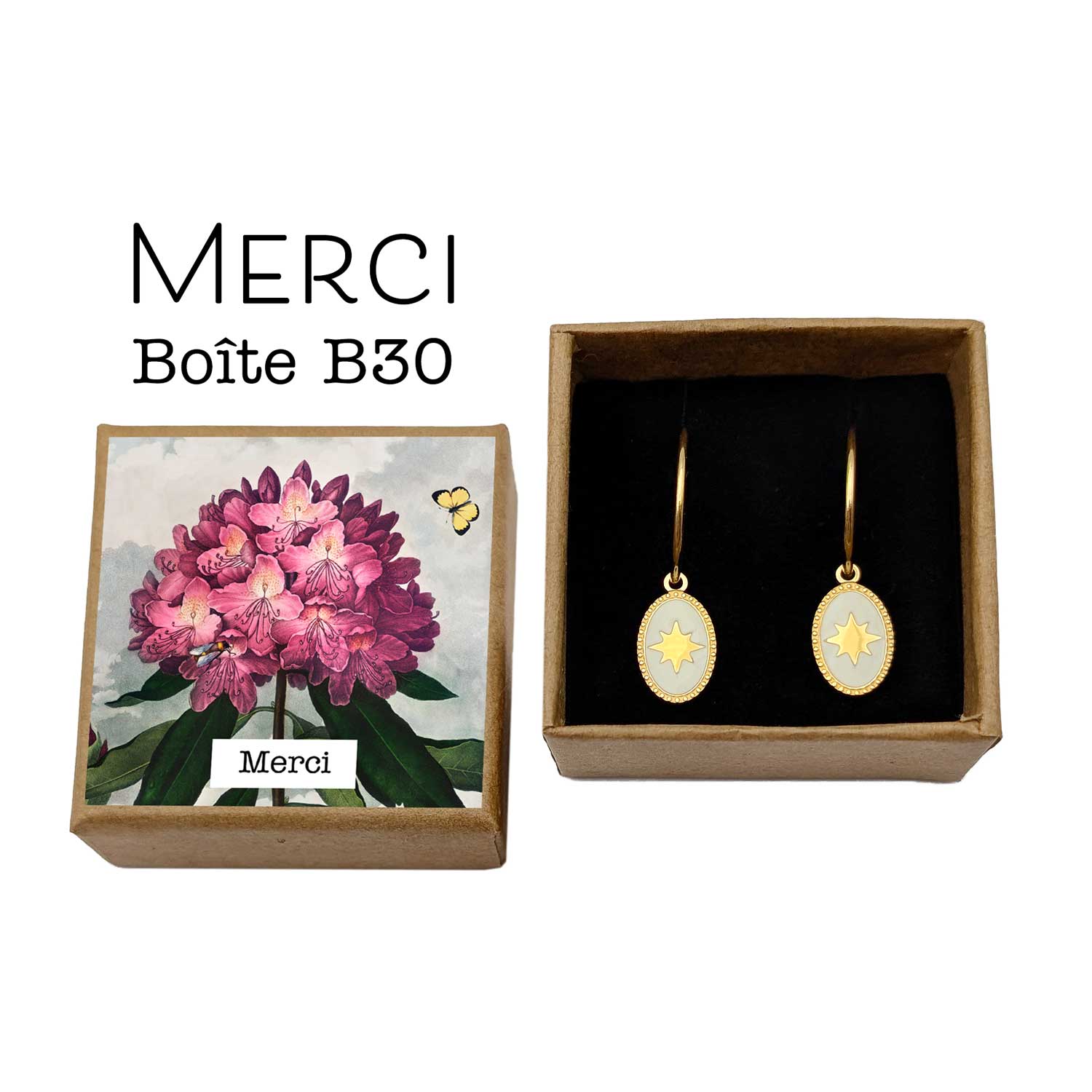 Cadeau pour dire merci bijou boucles d'oreilles remerciement original