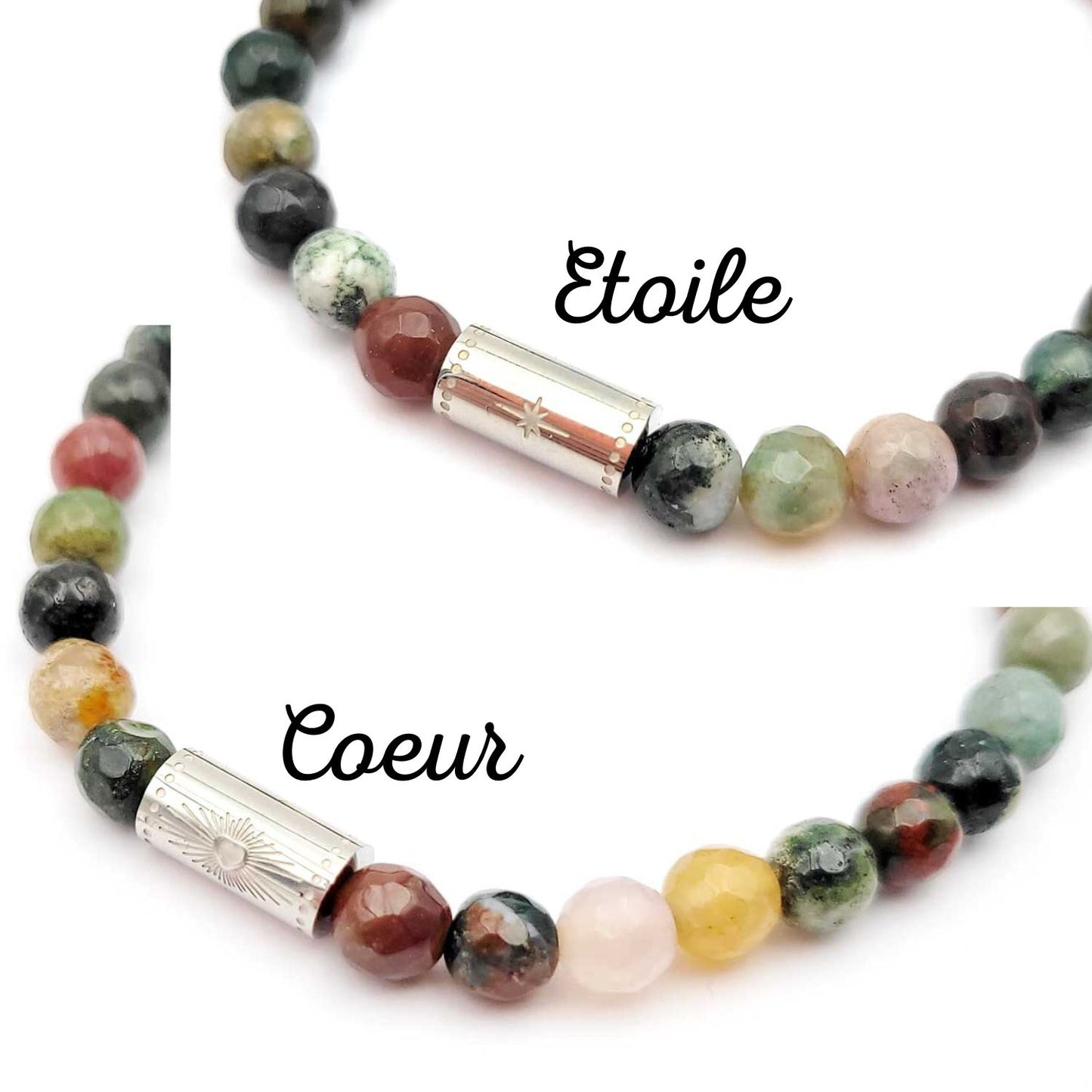 Bracelet grigri avec perle étoile dorée - détail