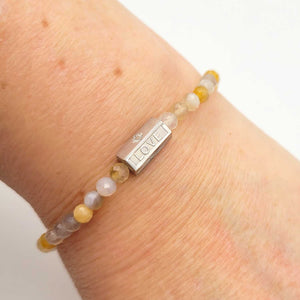 bracelet amour pierre agate perle porte-bonheur Illustres Bidules