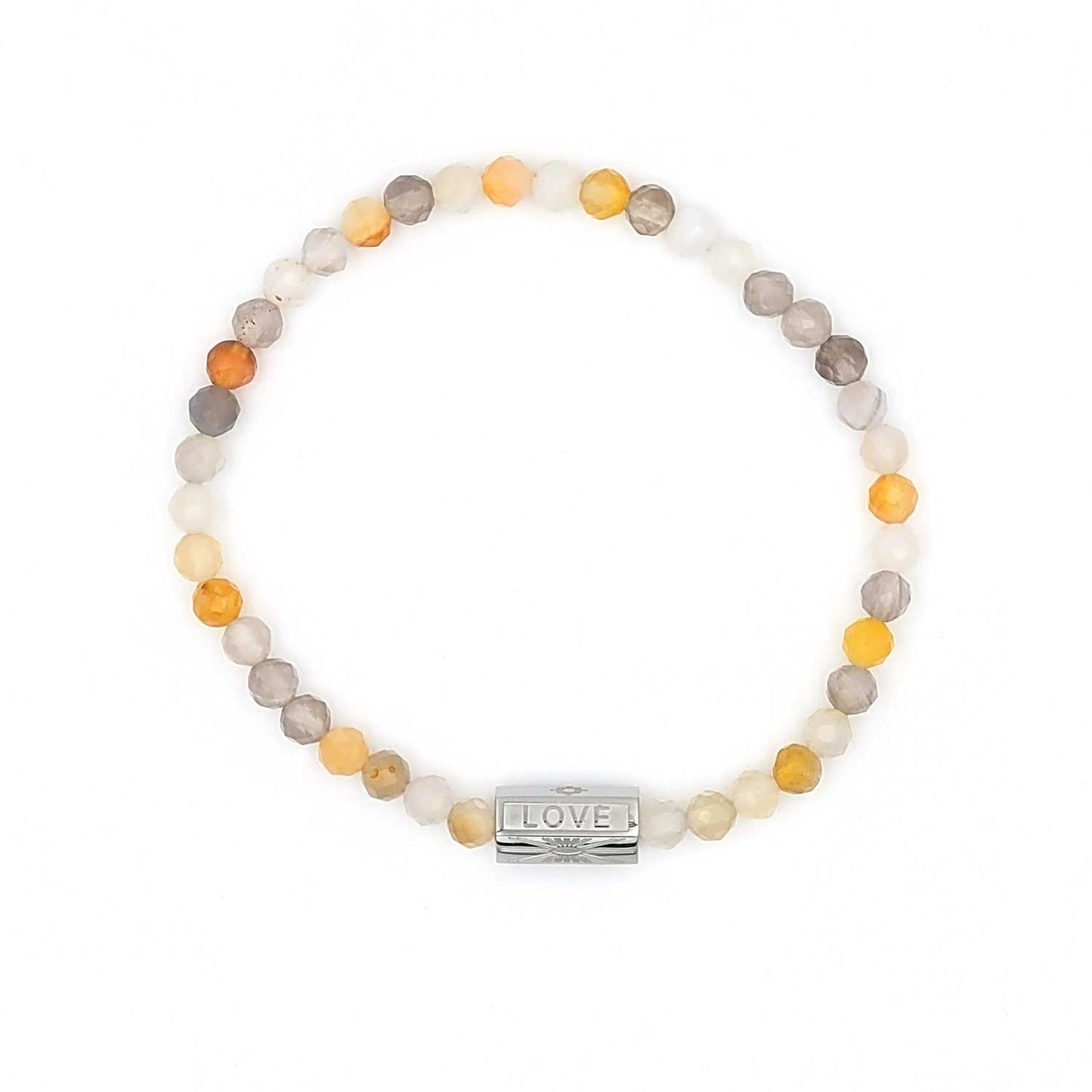 Bracelet Love Agate Botswana - doré ou argenté
