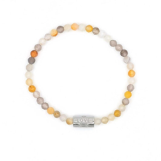 Bracelet Love Agate Botswana - doré ou argenté