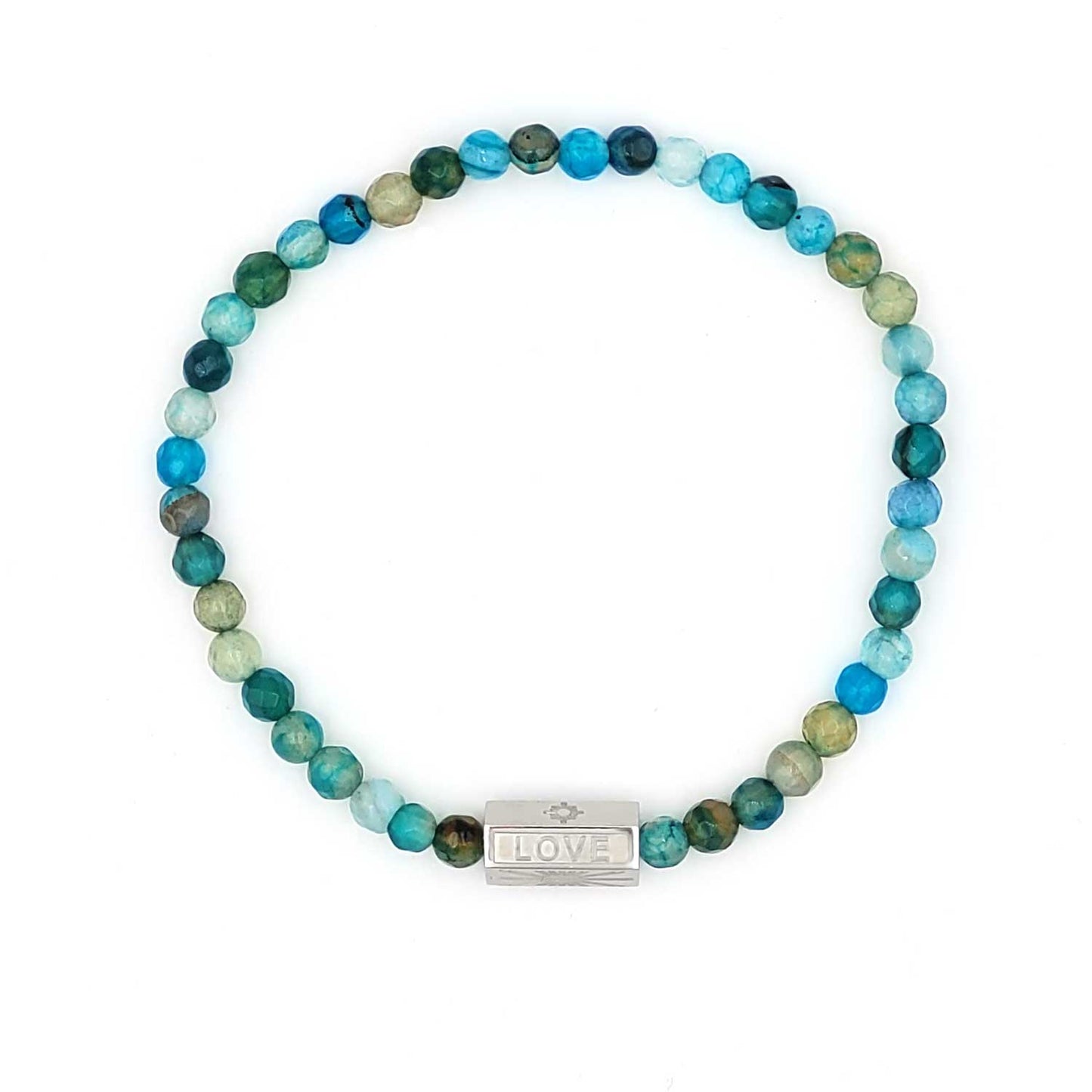 Bracelet agate bleue – Merci et bonnes vacances – Cadeau pour maîtresse, nounou, ATSEM, AESH