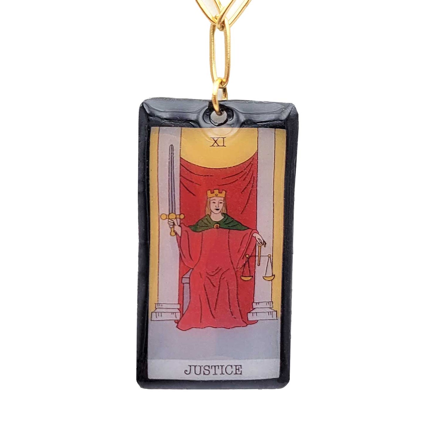 Collier pendentif tarot - Justice