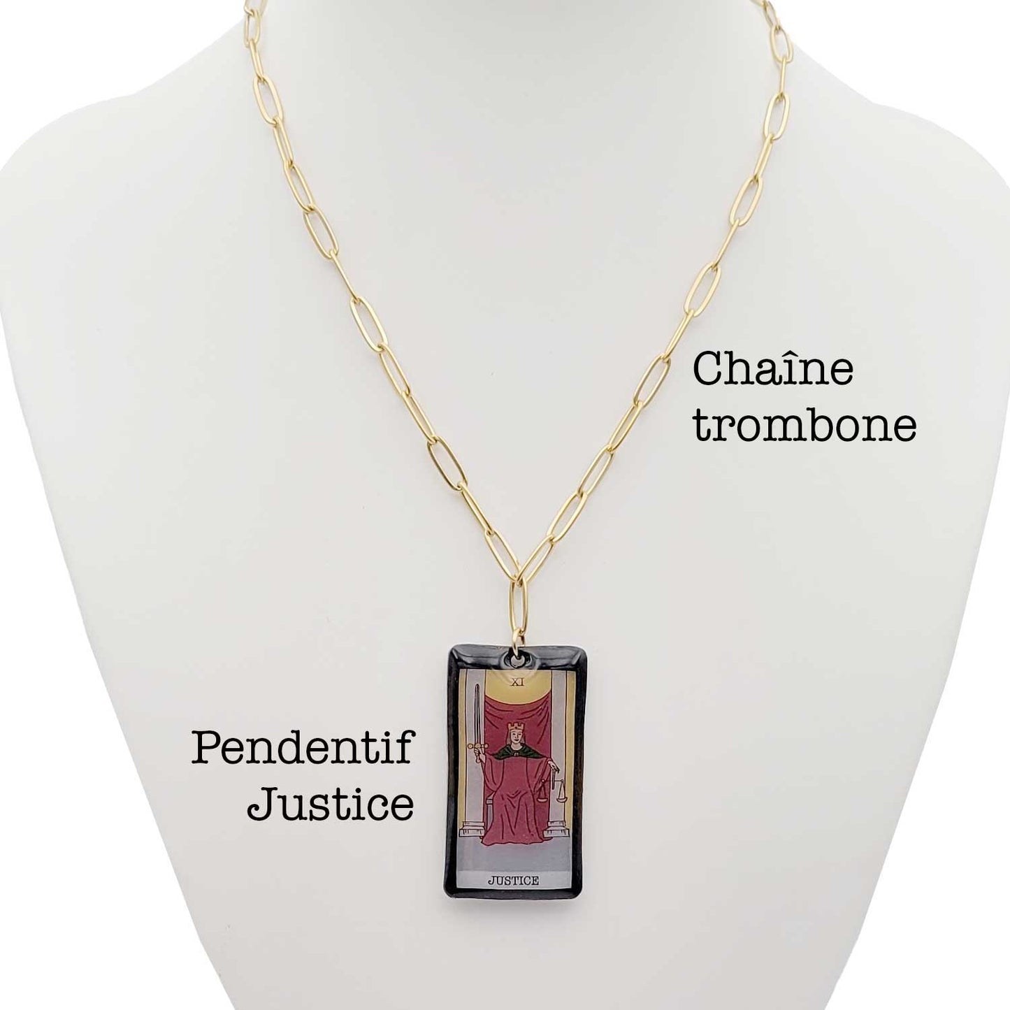 Collier pendentif tarot - Justice
