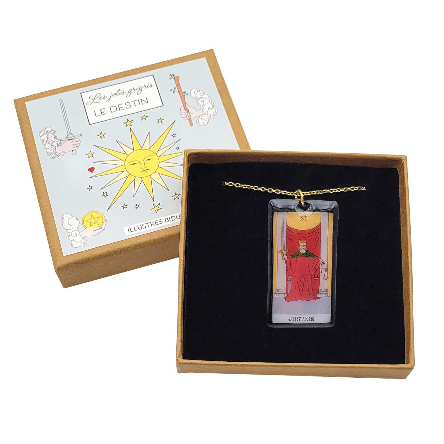Collier pendentif tarot - Justice