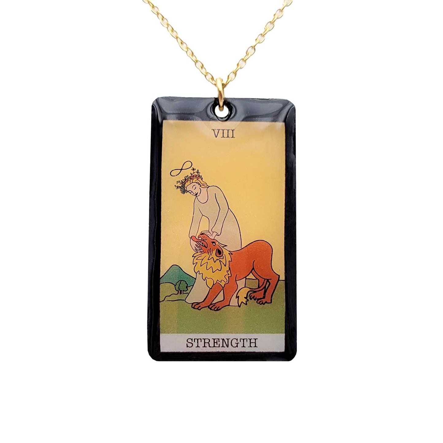 Collier pendentif tarot - Strength - La Force