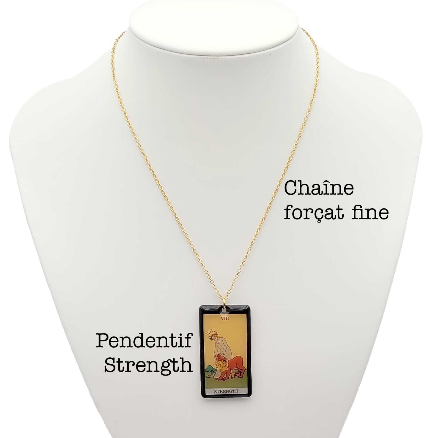 Collier pendentif tarot - Strength - La Force