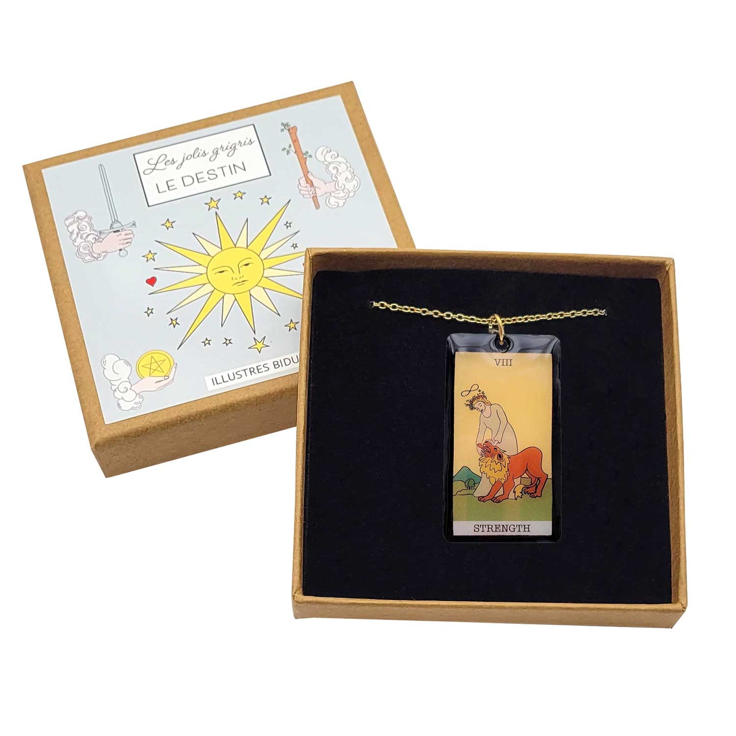 Collier pendentif tarot - Strength - La Force