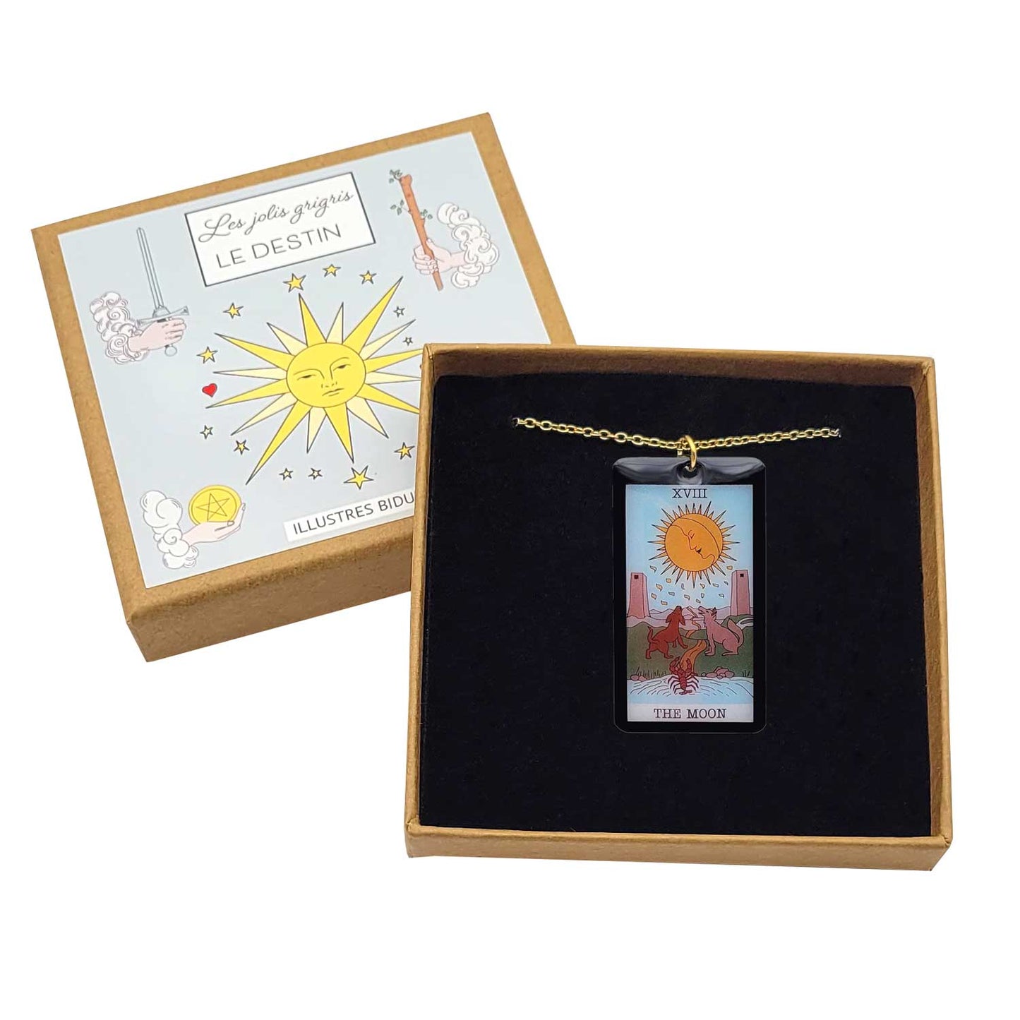 Collier pendentif tarot - The Moon - La Lune