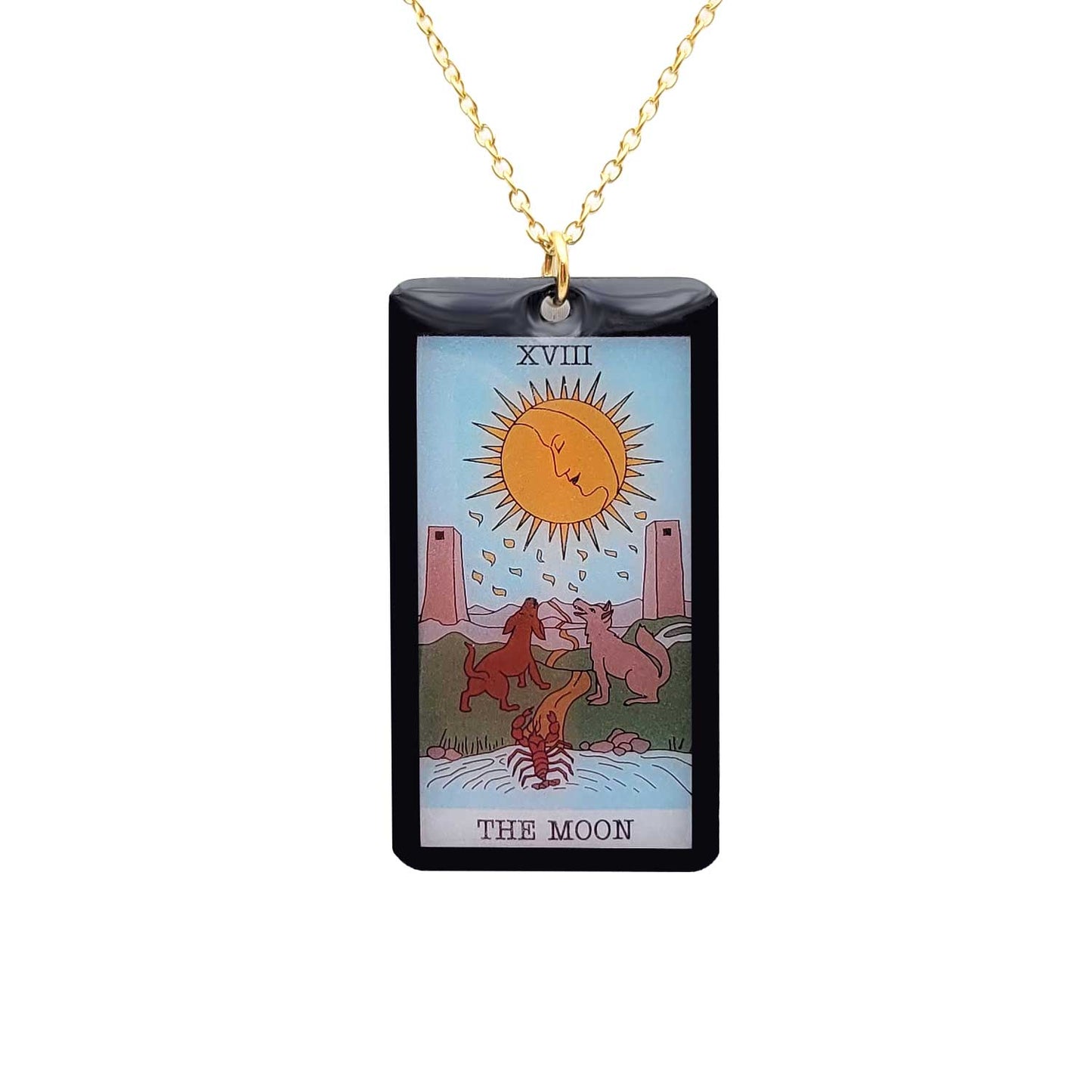 Collier pendentif tarot - The Moon - La Lune
