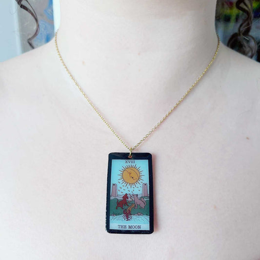 Collier pendentif tarot - The Moon - La Lune