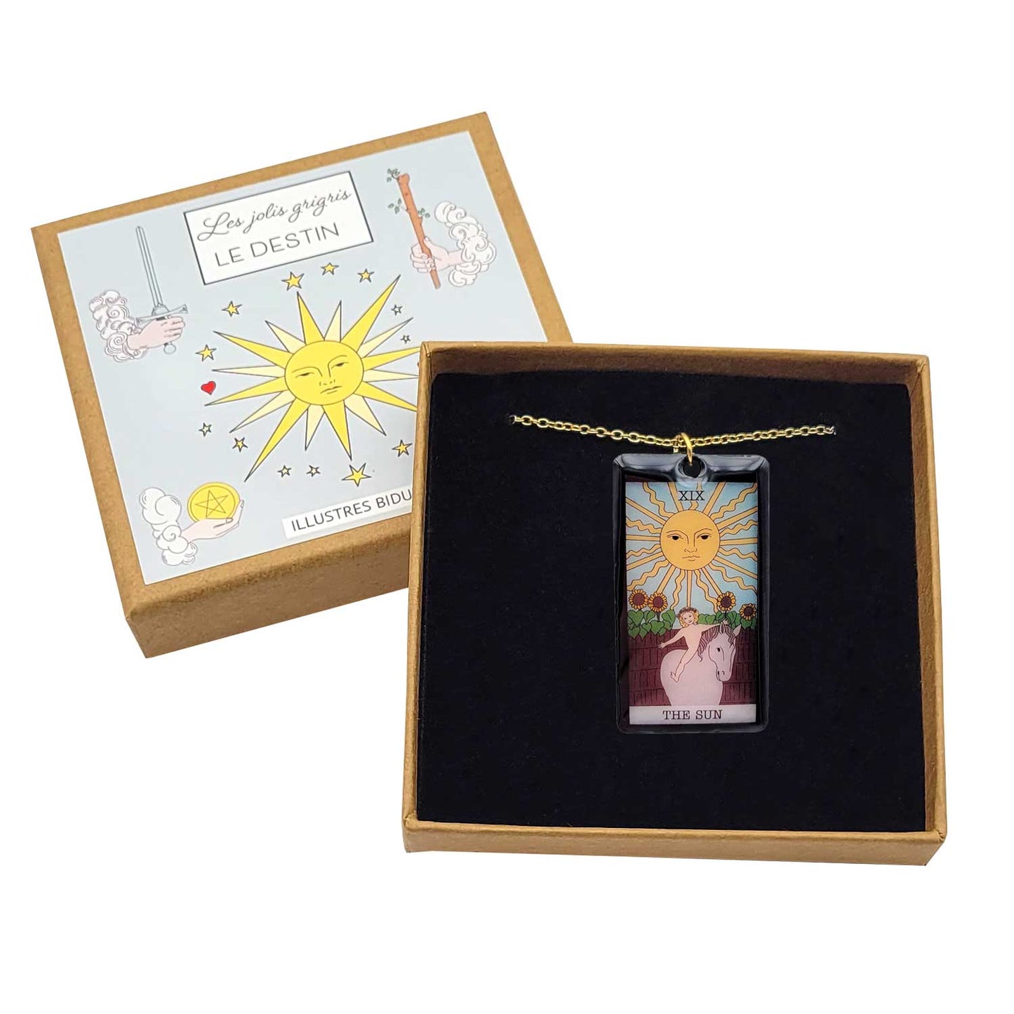 Collier pendentif tarot - The Sun - Le Soleil
