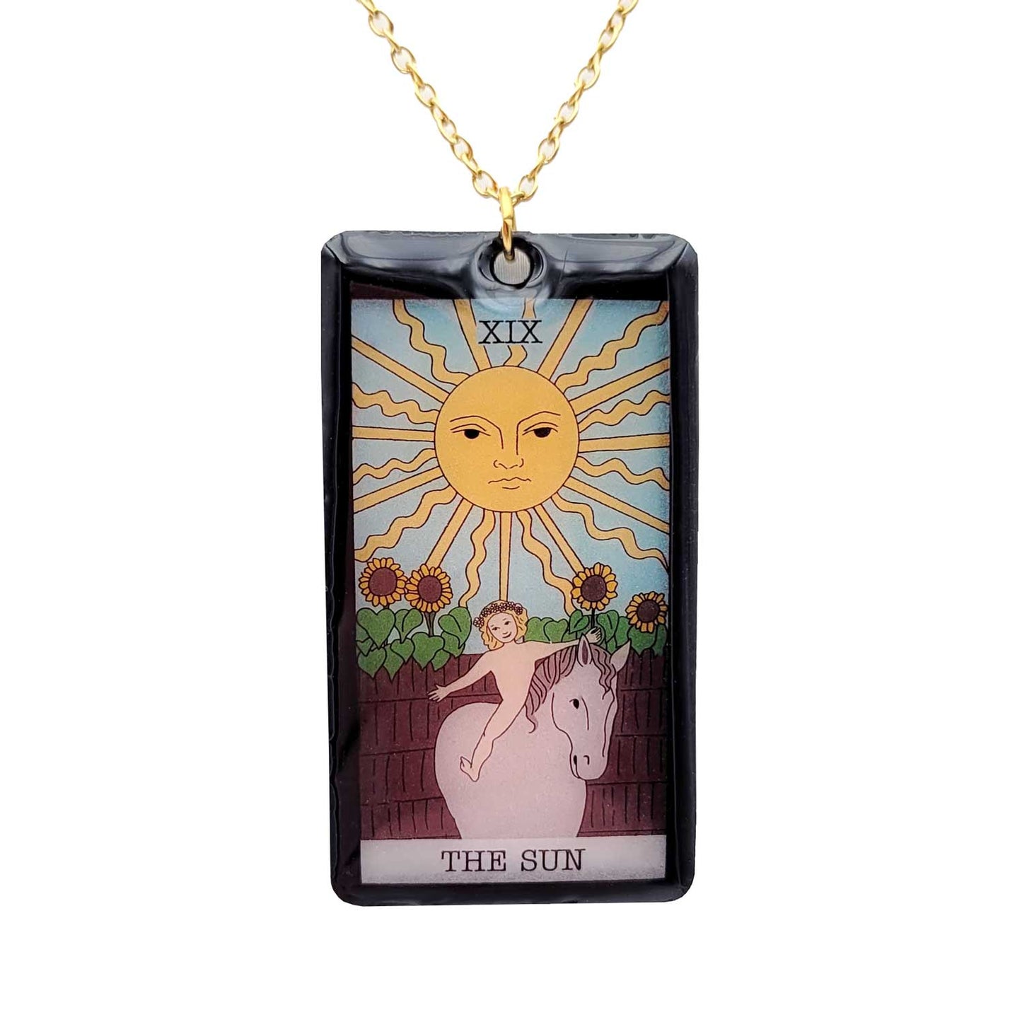 Collier pendentif tarot - The Sun - Le Soleil