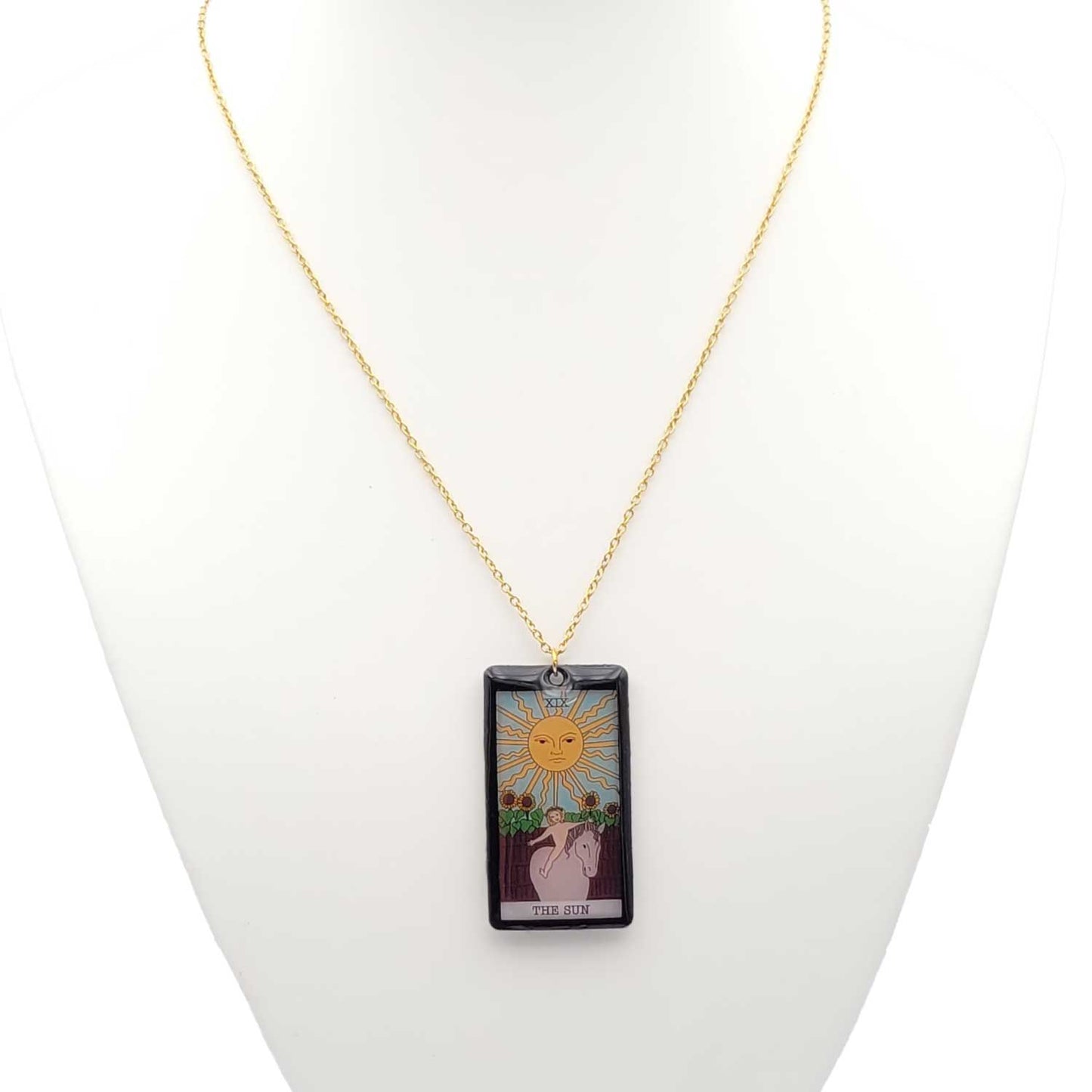 Collier pendentif tarot - The Sun - Le Soleil
